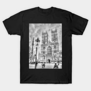 Westminster Abbey in Black & White T-Shirt